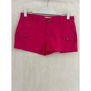 Bongo Womens Hot Pink Cargo Shorts Fuchsia Low Rise Cotton Blend Size‎ 5